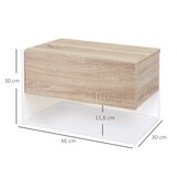 thumbnail of HOMCOM Juego de 2 Mesitas de Noche Flotantes de Madera con 1 Cajón y Estante Abierto Diseño Montado en Pared Moderno 46x30x30 cm Roble y Blanco