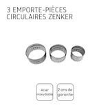 thumbnail of Set van 3 ronde en geribbelde Zenker-koekjesvormen.