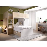 thumbnail of Dmora Letto per bambini Marmolada, Cameretta completa con armadio e cassetti, 255x112h150 cm, Bianco e Rovere
