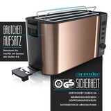 thumbnail of Arendo Toaster für 4 Scheiben, 1500W, Langschlitz, Brötchenaufsatz, Wärmeisoliert, Display, Kupfer