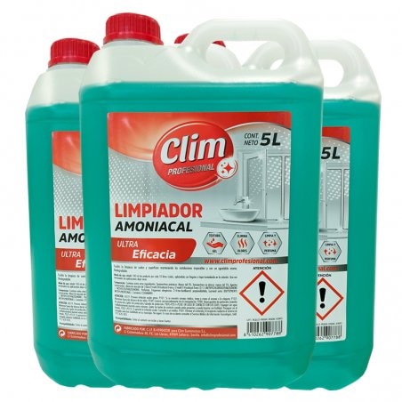 Limpiador con amoniacal alta densidad. Caja 3 garrafas de 5L