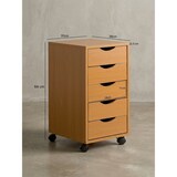 thumbnail of Rollcontainer Buche, Stilvoller & geräumiger Schreibtisch-Container mit 5 Schubladen. 33x38x64 cm | Kadima Design