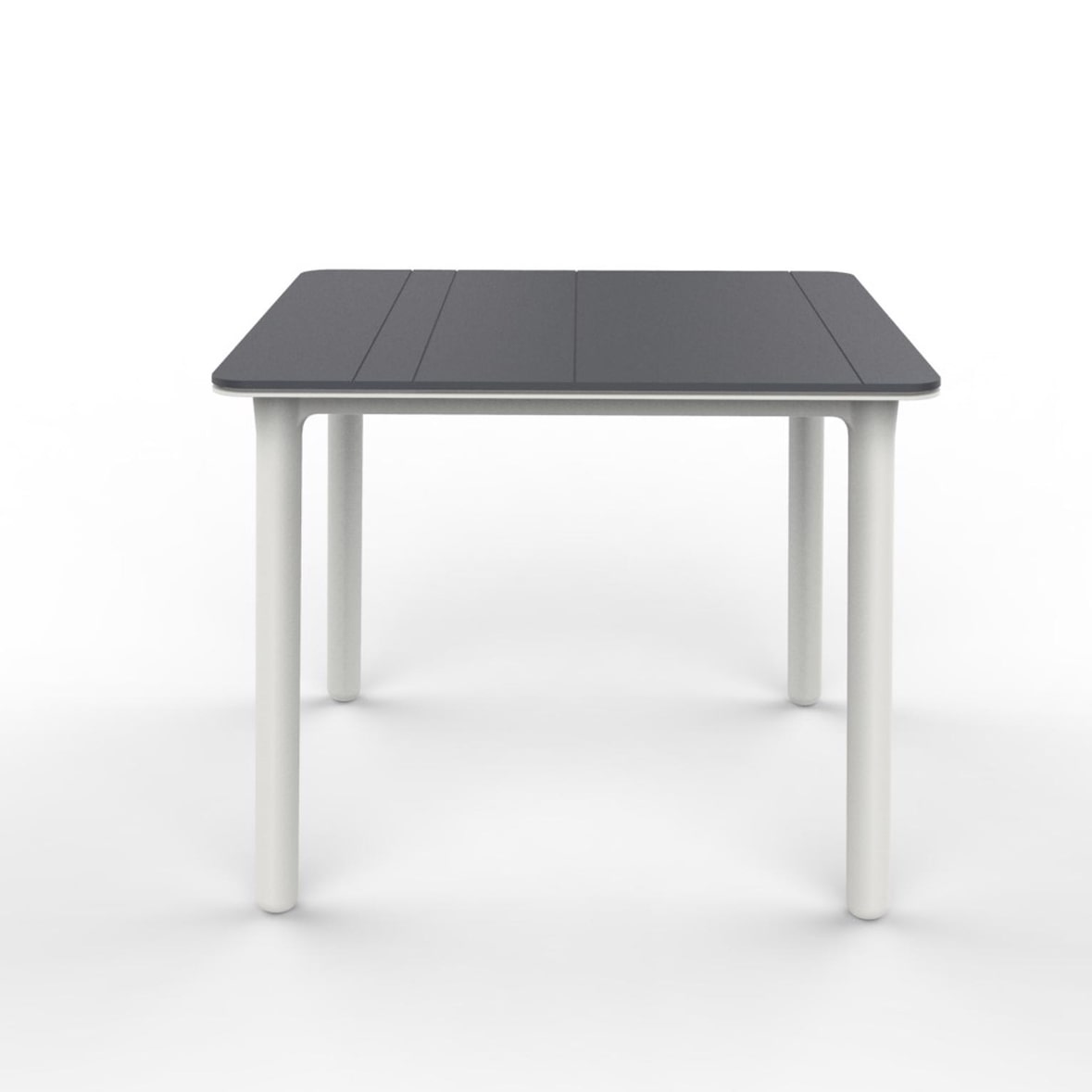garbar NOA Table Carrée Intérieure, Extérieure 90x90 Pied Blanc - Tableau Gris Foncé