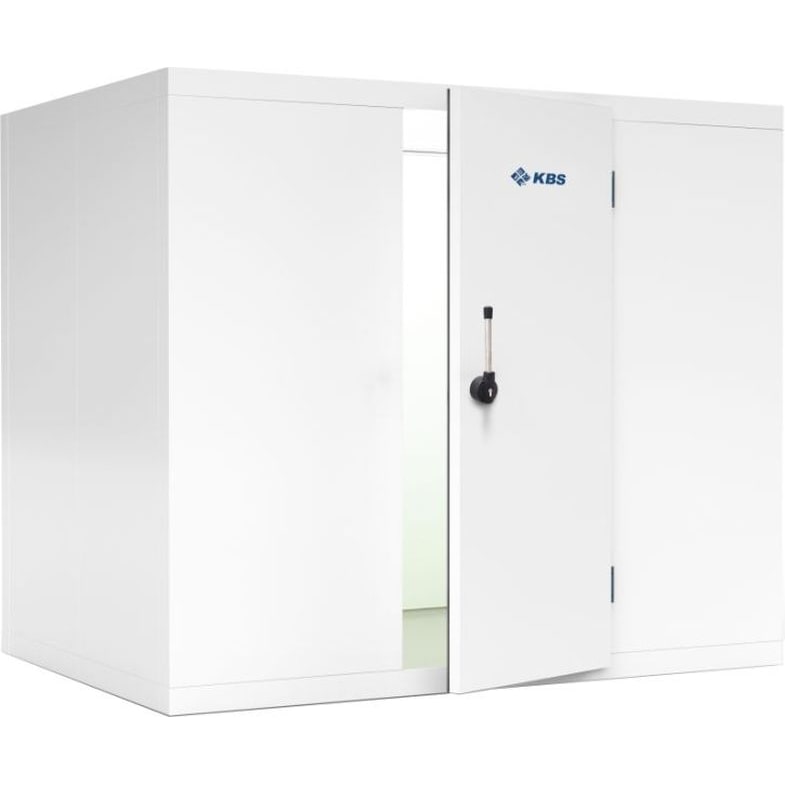 KBS Tiefkühlzelle 3340x1540x2380 mm Bodenunterbelüftungsplatten Stahlblech weiß