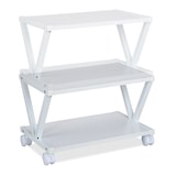 thumbnail of Relaxdays Druckerständer, 2 Ebenen, Rollwagen für Drucker, H x B x T: 28 x 44 x 28,5 cm, mit Rollen, Druckertisch, weiß