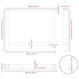 thumbnail of vidaXL Esstischbeine Schwarz 2 Stk. 100x(72-73) cm Stahl