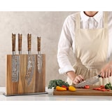 thumbnail of Oleio breiter magnetischer Messerblock I Akazienholz mit Edelstahlsockel