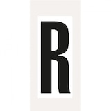 thumbnail of Aufkleber I Buchstabe R, weiß/schwarz, Folie, Schrifthöhe 150mm, 72x170mm, 20 Stück/Packung