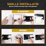 thumbnail of HGMD WC Rolhouder met Plankje - Zwart - Zelfklevend / Boren / Zonder Boren - Toiletrolhouder zwart - Toiletrolhouder zonder boren