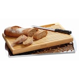 thumbnail of Planche à pain en bois et acier inoxydable avec couteau   47,5 x 26 cm
