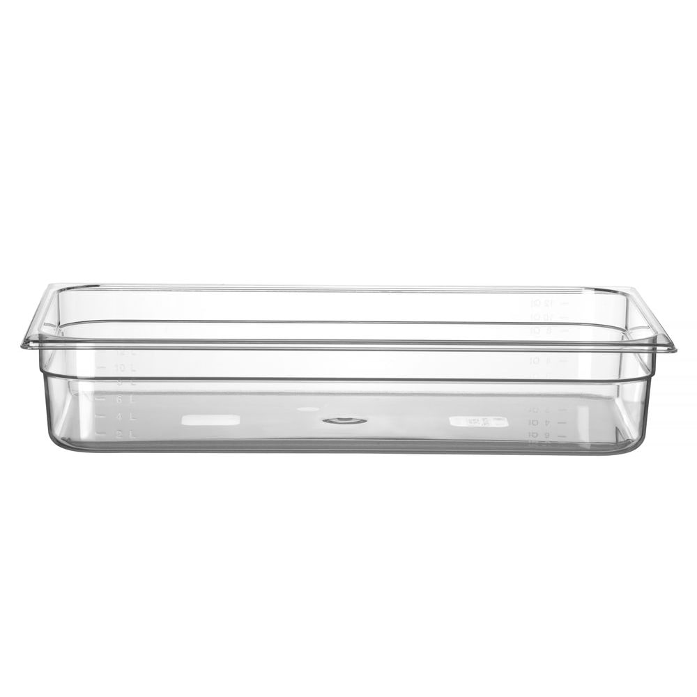 HENDI Container GN 1/1 polycarbonaat, Profi Line, GN 1/1, 14L, Transparant, 530x325x(H)100mm