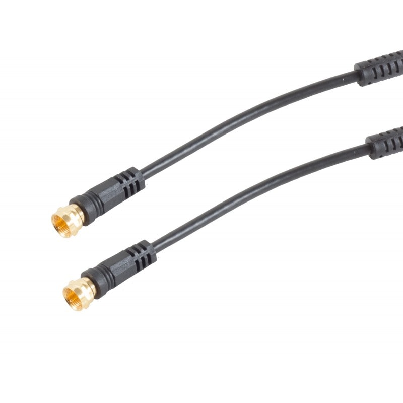 Cable Coaxial Satellite Antenne Connecteurs F Mâle Longueur 5m Gold Usage Non Intensif Hdsat