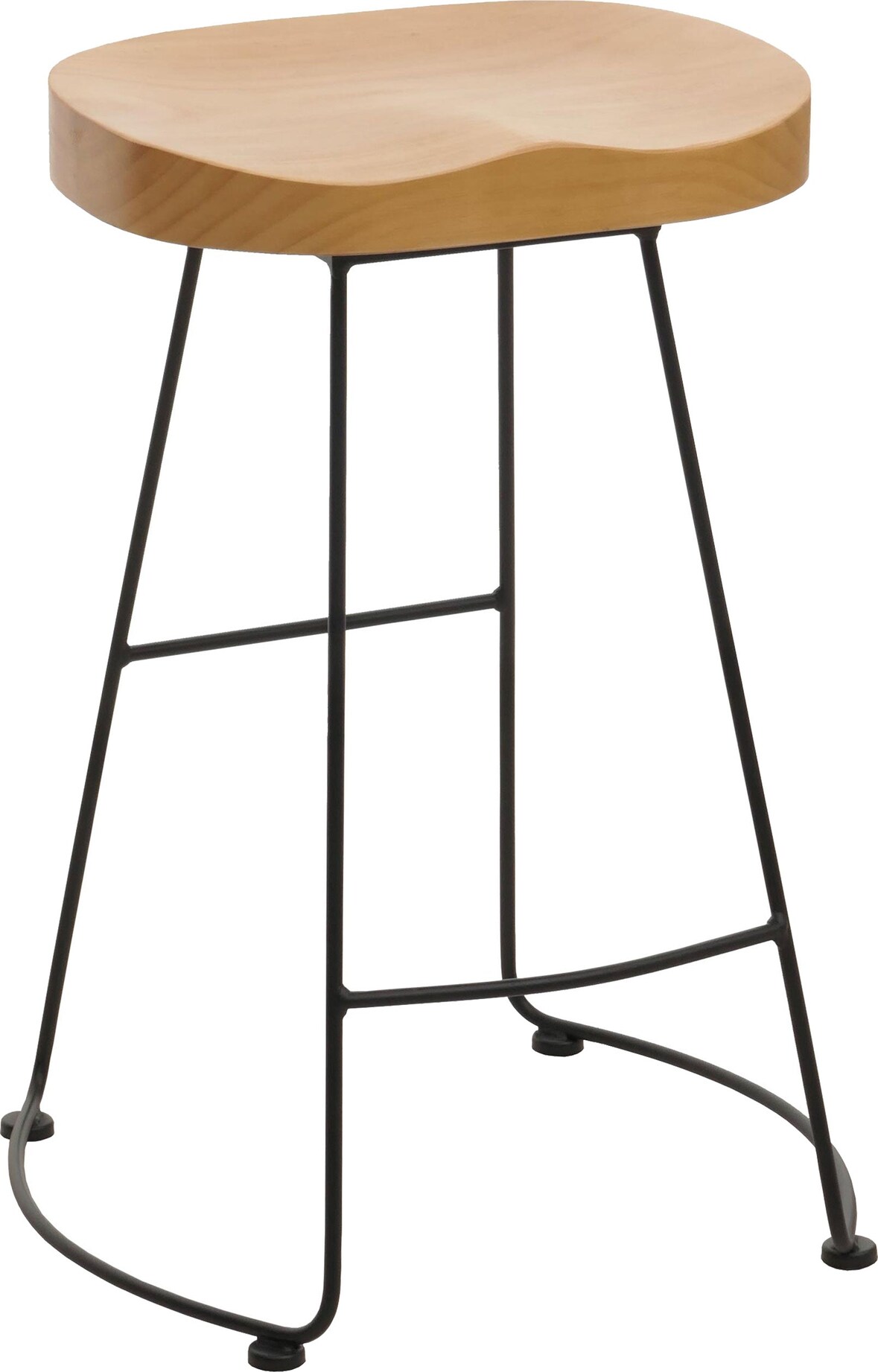 Décoshop26 - Barhocker/Tresenstuhl x1 mit Fußstütze Industriedesign aus Metall und Holz 04_0008592