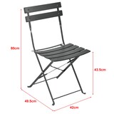thumbnail of Helloshop26 - Caprile klappbares Gartenbistro-Set dunkelgrauer Stahl 03_0006938