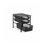 thumbnail of Relaxdays Schubladenregal, stapelbarer Büro Organizer, 3 Ausziehkörbe, Metall, Küche, Bad, HBT: 35x28x42,5 cm, schwarz