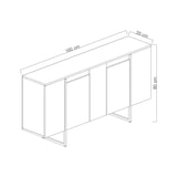 thumbnail of Dmora Credenza Dgarzitt, Buffet da soggiorno, Madia da salotto, Dispensa da cucina, 160x35h80 cm, Bianco e Oro