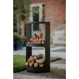 thumbnail of Braciere RedFire Buffalo – metallo con rivestimento nero – Ø43 cm – altezza 90 cm – con vano porta legna – nero