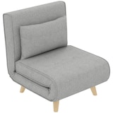 thumbnail of HOMCOM sofá cama individual sillón cama plegable tapizado en lino sintético con respaldo ajustable en 6 posiciones y almohada 72x78x79 cm gris