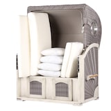 thumbnail of Strandkorb - bene living - Ammersee Mahagoni Bullauge washed grey - PE Koboo grey - Modell 545