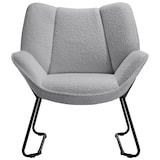 thumbnail of tectake Sillón de bouclé KJELD, acolchado, soporta hasta 120 kg  Gris Claro