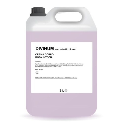 Tanica da 5L contenente Crema Corpo DiVinum, con estratto di uva dalle proprieta' elasticizzanti e anti-age (1 pezzo)