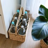 thumbnail of HMF Flaschenträger für 6 Flaschen, Flaschenkorb geflochten aus nachhaltiger Wasserhyazinthe, 32 x 22 x 18 cm