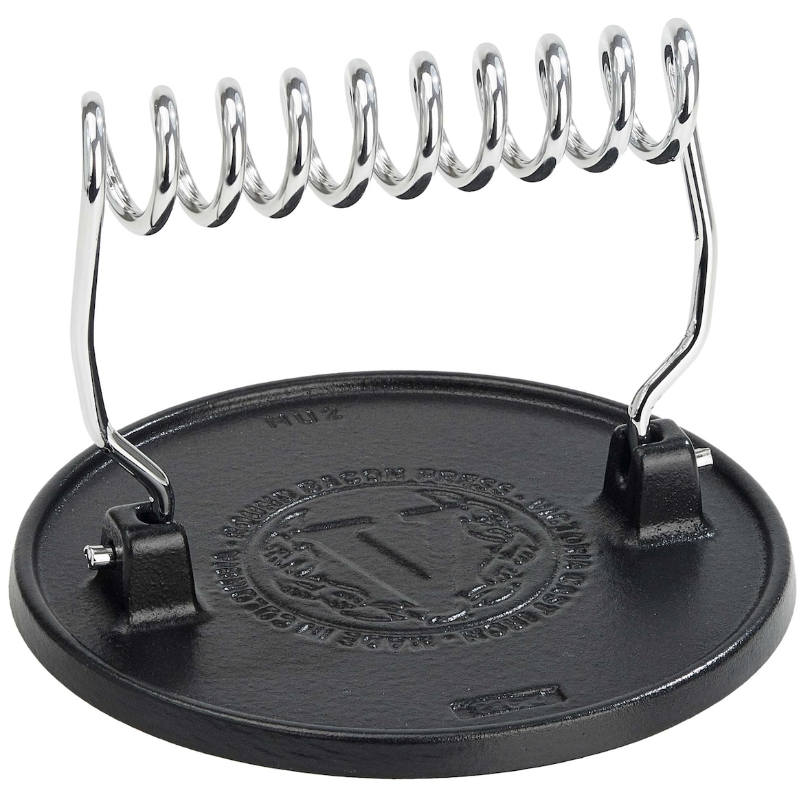 Victoria Smash Burger Press, Pressa per Hamburger in Ghisa Smaltata 16,5 cm Senza PTFE, VIC-36843, Nero