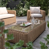 thumbnail of Conjunto de muebles de jardín de 5 plazas de resina tejida en color crudo