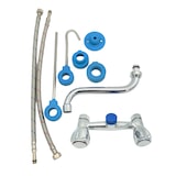 thumbnail of BE-GASTRO I Profi Gastro Geschirrbrause Zweiloch Wand "Premium" Drehgriff blau inkl. Wasserhahn, Mischbatterie & Drehgriff Gastrobrause Gastro Armatur