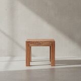 thumbnail of Massivholz-Tisch `Nako`: Handgefertigt, 45x40x45 cm, Akazienholz, 50kg Belastbarkeit. Beige, 45x45x40 cm | Kadima Design