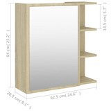 thumbnail of vidaXL Bad-Spiegelschrank Sonoma-Eiche 62,5x20,5x64 cm Holzwerkstoff