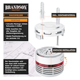 thumbnail of Brandson Rauchmelder Mini - 10 Jahre Batterie - Lithium Ionen Batterie 1500 mAh - Lautstärke 85 db - LED Indikator - Prüftaste
