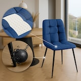 thumbnail of Cadeira de jantar Antibes em tecido azul