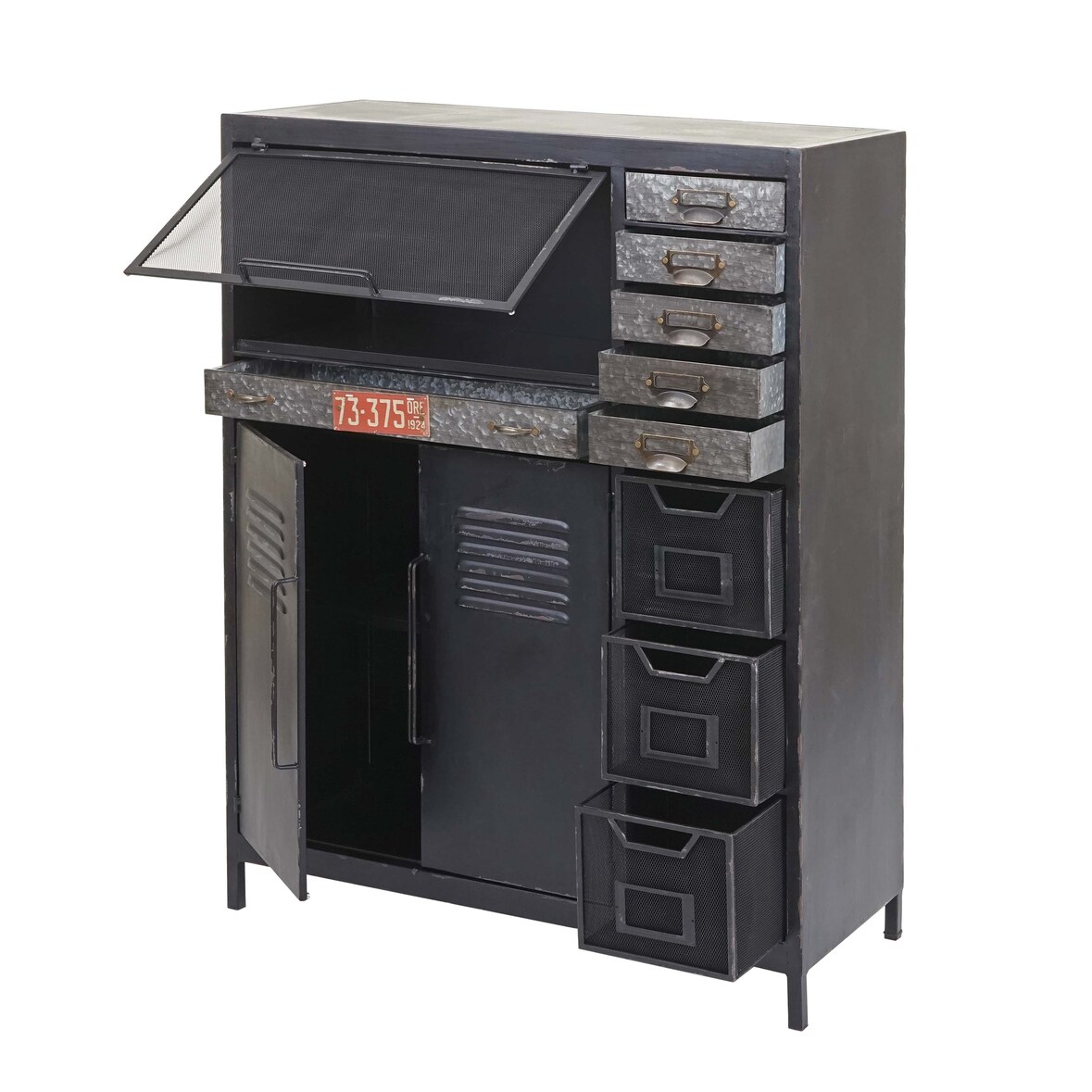 Apothekerkommode HWC-F32, Schubladenschrank Sideboard, Industriedesign 115x89x35cm