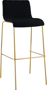 thumbnail of CHEFGASTRO Barhocker MAUI Stoff 4-Fuﬂ Gold HxBxT 100x43x48cm Stoff Schwarz Barstuhl