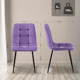 thumbnail of Lote de 4 sillas de comedor Antibes tela Lila