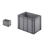 thumbnail of PROREGAL 2x Eurobehälter mit geschlossenem Griff | HxBxT 42x40x60cm | 70 Liter | Grau | Eurobox, Transportbox, Transportbehälter