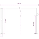 thumbnail of vidaXL Ausziehbares Seitenmarkise Grau 500 x 200 cm Polyester