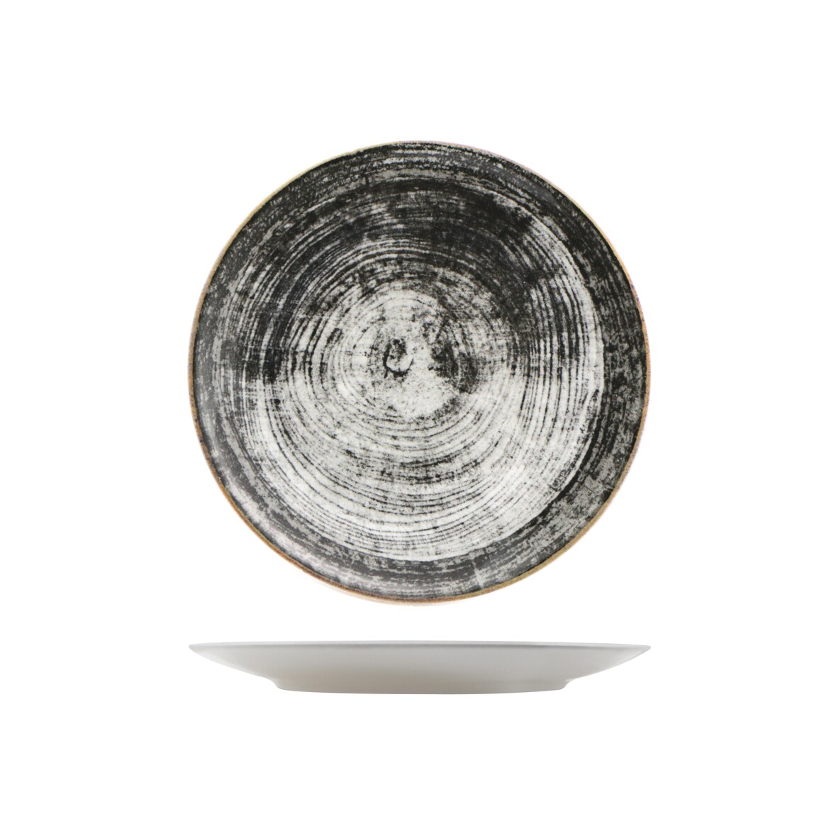 Saturnia, set 4 piatti piani Black Round in porcellana cm 31 10723-22Z07017 nero