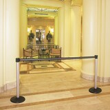 thumbnail of PROREGAL Gurtständer mit schwerem Bodenteller & integriertem Gurtband | HxØ 95,5x6cm | Gurtbandlänge 3m | Rot