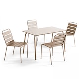 thumbnail of Conjunto de mesa de terraza de metal y 4 sillas de color topo