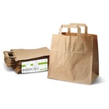 thumbnail of greenbox - Tragetaschen aus Recyclingpapier L, 26 x 17 x 25 cm, braun, breiter Boden  , 250 St.