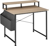 thumbnail of tectake Mesa de escritorio con estante y bolsa de tela  Madera Industrial Clara, Roble Sonoma