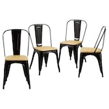 thumbnail of Pack 4 Sillas Industriales Strong con Asiento de Madera Negro 44x43x84 cm Thinia Home
