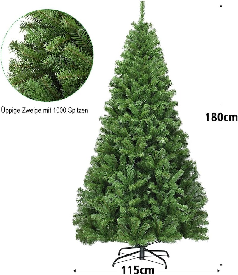 Un albero di Natale artificiale da 180 cm.