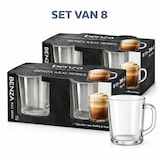 thumbnail of Theeglazen Set 8 Stuks 246 ml – Koffieglazen met Oor – Cappuccino / Latte Glazen – Transparant Glas