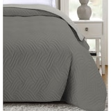 thumbnail of Tagesdecke 170x210 OEKO-TEX - grau hellgrau Microfaser-Bezug wattiert gesteppt Wende-Design XXL Sofa Couch Bett Bettüberwurf