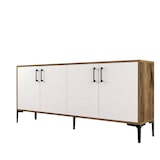 thumbnail of Dmora Credenza Dpedrol, Buffet da soggiorno, Madia da salotto, Dispensa da cucina, 180x35h78 cm, Noce e Bianco