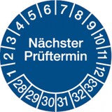 thumbnail of Dreifke® Prüfplakette Nächster Prüftermin ab 28 blau/weiß - 30 mm Folie selbstklebend, 10 St