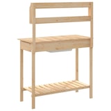 thumbnail of vidaXL Oppottafel met spoelbak 147,5x44x139,5 cm massief vurenhout